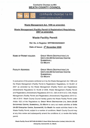 waste facility permit